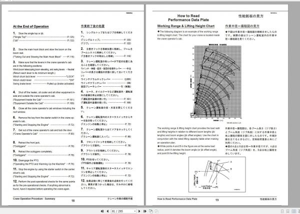 Tadano Truck Crane TG 800E 3 475339 Operation Manual 2004 EN JP 2