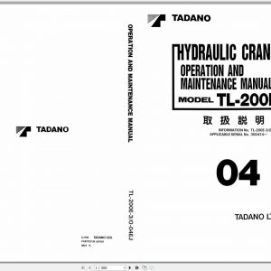 Tadano Truck Crane TL 200E 3 350474 Operation Manual 1998 EN JP 1