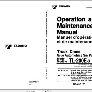 Tadano Truck Crane TL 200E 3 350808 Operation Manual 1999 EN FR 1