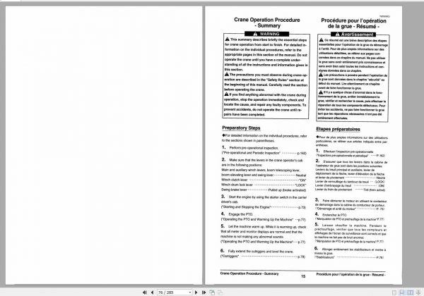 Tadano Truck Crane TL 200E 3 350808 Operation Manual 1999 EN FR 2