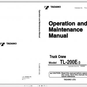 Tadano Truck Crane TL 200E 3 350808 Operation Manual 1999 EN JP 1