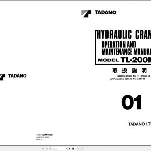 Tadano Truck Crane TL 200M 1 331101 Operation Manual 2000 EN JP 1