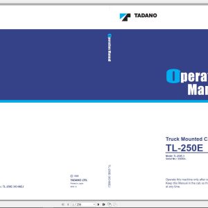 Tadano Truck Crane TL 250E 3 335554 Operation Manual 1998 EN JP 1