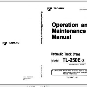 Tadano Truck Crane TL 250E 3 336136 Operation Manual 1998 EN JP 2
