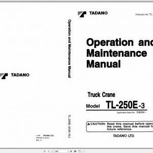 Tadano Truck Crane TL 250E 3 336284 Operation Manual 1999 EN JP 1