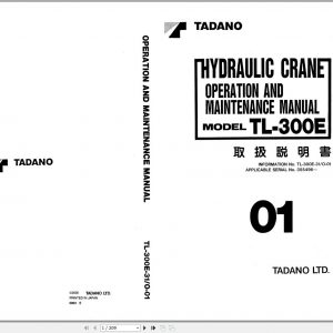 Tadano Truck Crane TL 300E 3 335496 Operation Manual 2000 EN JP 1