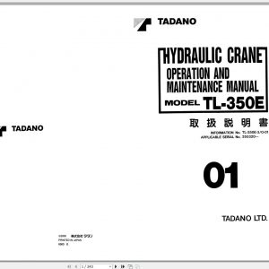 Tadano Truck Crane TL 350E 3 355320 Operation Manual 2000 EN JP 2
