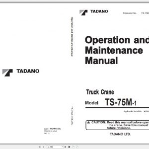 Tadano Truck Crane TS 75M 1 367933 Operation Manual 2004 EN JP 1