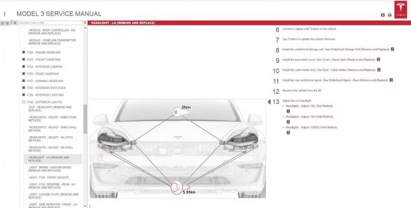 Tesla Model 3 Model S Model X Model Y Roadster 2022 Service Part Manual Circuit Diagram DVD 12
