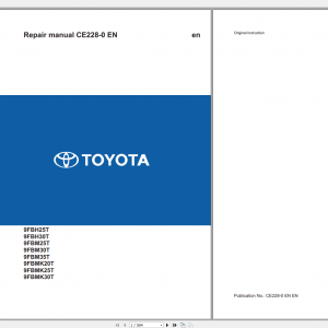 Toyota BT Traigo 9FBMK20T 35T Repair Manual Service Training Diagrams 0