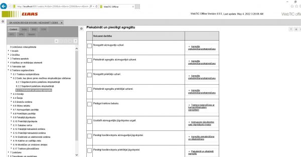 WebTIC LV Lativa CLAAS WebTIC Offline LV 11.2021 Operator Manual Repair Manual Service Documentation DVD 56147a85290c84ebb