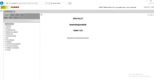 WebTIC NO Norway CLAAS WebTIC Offline NO 11.2021 Operator Manual Repair Manual Service Documentation DVD 3