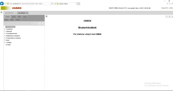 WebTIC NO Norway CLAAS WebTIC Offline NO 11.2021 Operator Manual Repair Manual Service Documentation DVD 5