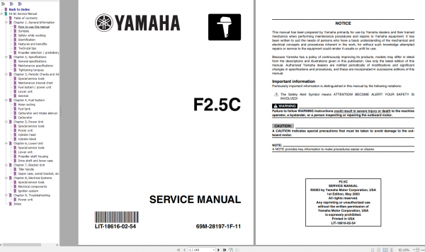 Yamaha Marine Outboards Collection Models PDF Service Manual Technical Information Spare Parts Catalog 3