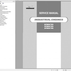 Yanmar Industrial Engine 2TNV70 3TNV70 3TNV76 Service Manual 50940077 2009 1