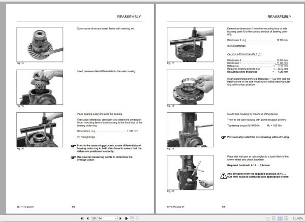 ZF Multitrac Axle MT L 3010 3015 3020 3025 II Repair Manual 50940485 2015 2