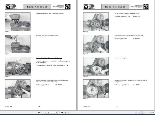 ZF Transfer Box 1 AVG 65 95 150 185 Repair Manual 50940523 2