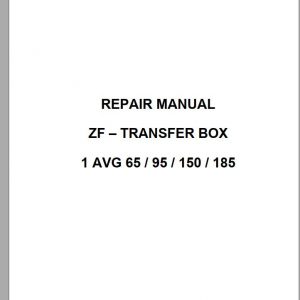 ZF Transfer Case 1 AVG 65 95 150 185 Service Manual 50940523A 1