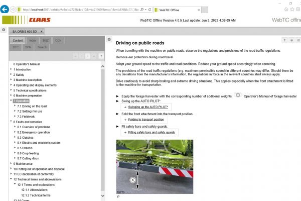 CLAAS WebTIC Offline EN 06.2022 Operator Manual Repair Manual Service Documentation EN DVD 3474cea104e2e6ca3
