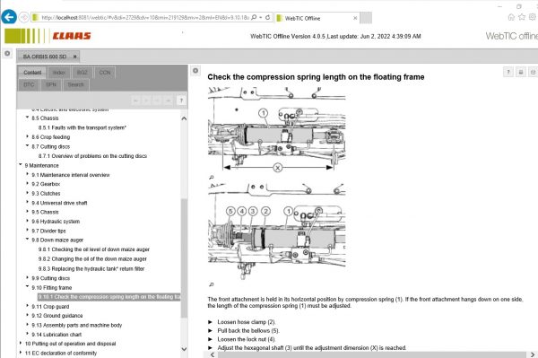 CLAAS WebTIC Offline EN 06.2022 Operator Manual Repair Manual Service Documentation EN DVD 4fe6c34ad354e559c