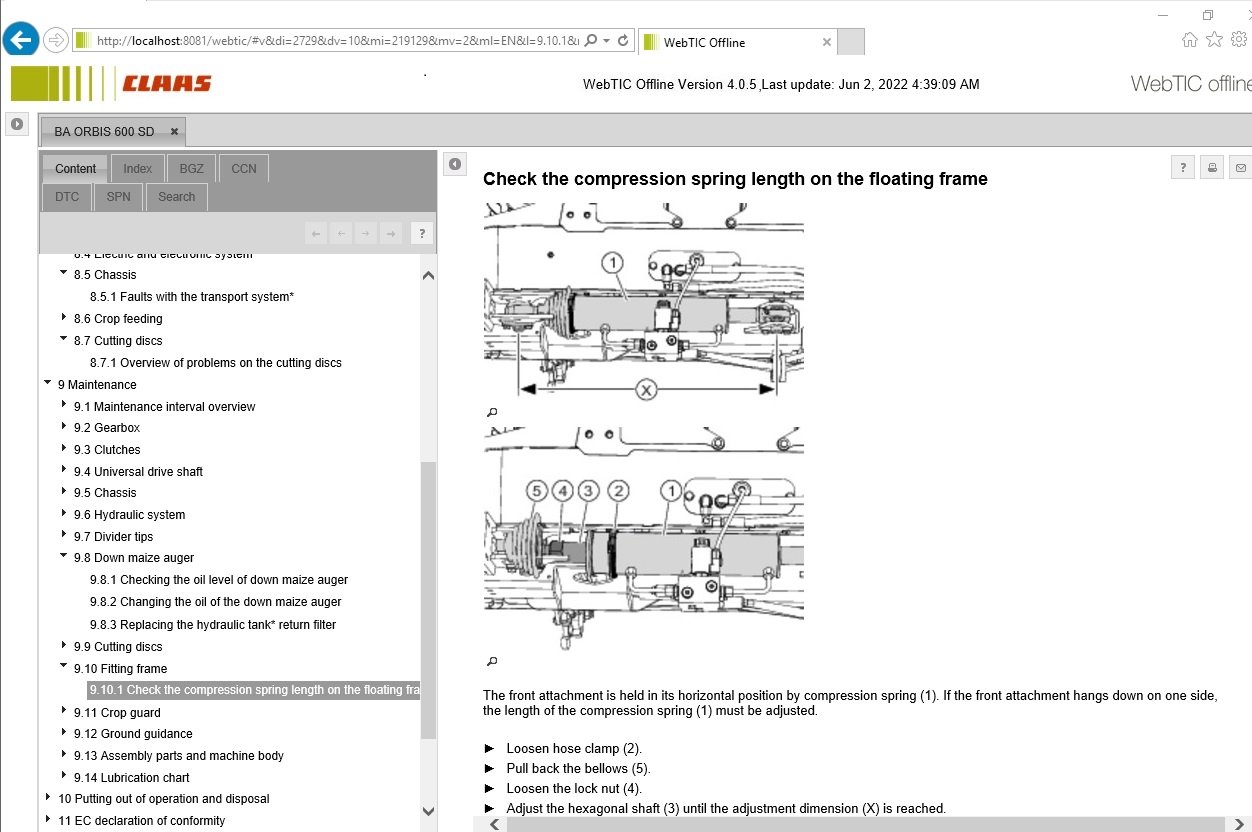 CLAAS WebTIC Offline EN 06.2022 Operator Manual Repair Manual Service Documentation EN DVD 4fe6c34ad354e559c