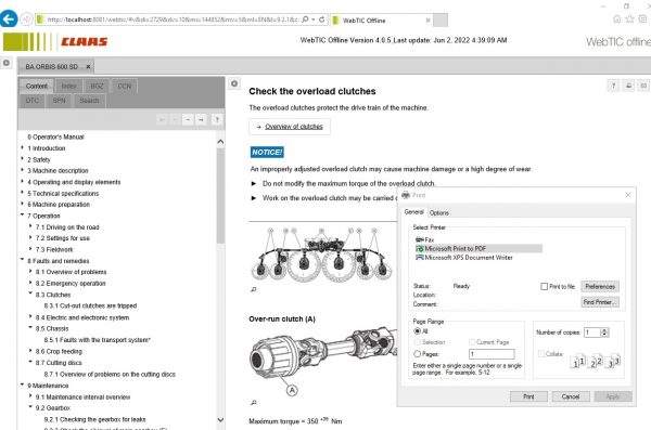 CLAAS WebTIC Offline EN 06.2022 Operator Manual Repair Manual Service Documentation EN DVD 5a338586f9c5bd084