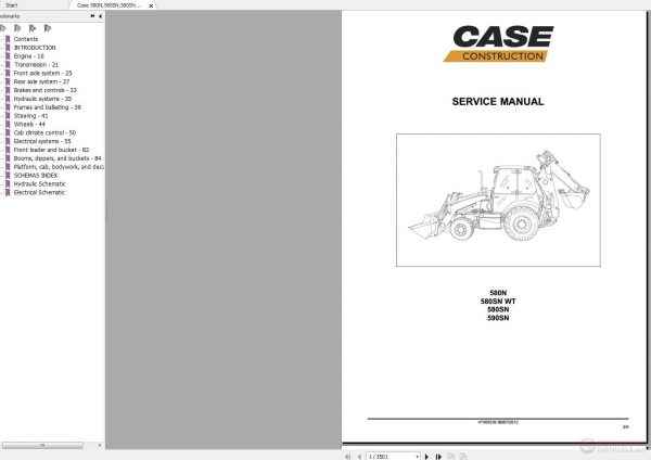 Case 580N580SN580SN WT590SN Backhoe Service Manual 1