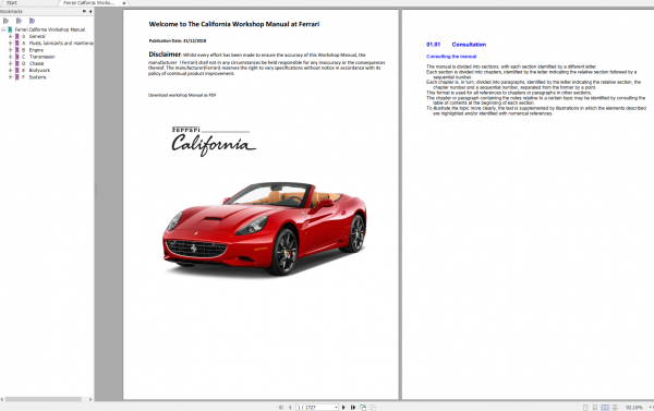 Ferrari California 2012 2014 Workshop Manual Owners Manual 2