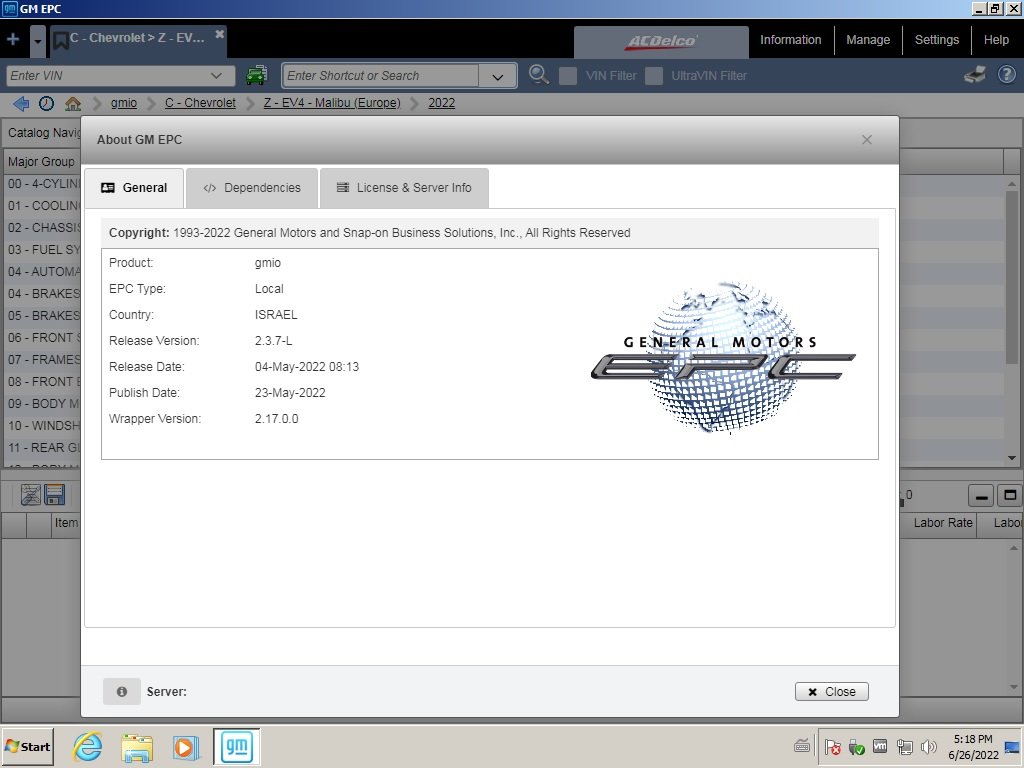 General GMIO Motors Asia Africa EPC 06.2022 Spare Parts Catalog 1