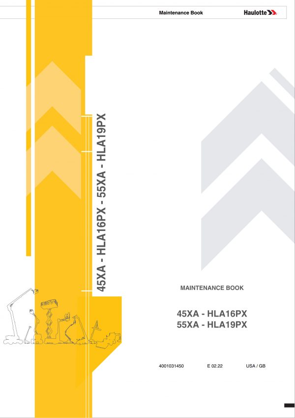 Haulotte Articulating Boom Lift 45XA HLA16PX 55XA HLA19PX Maintenance Book 4001031450 02.2022 scaled