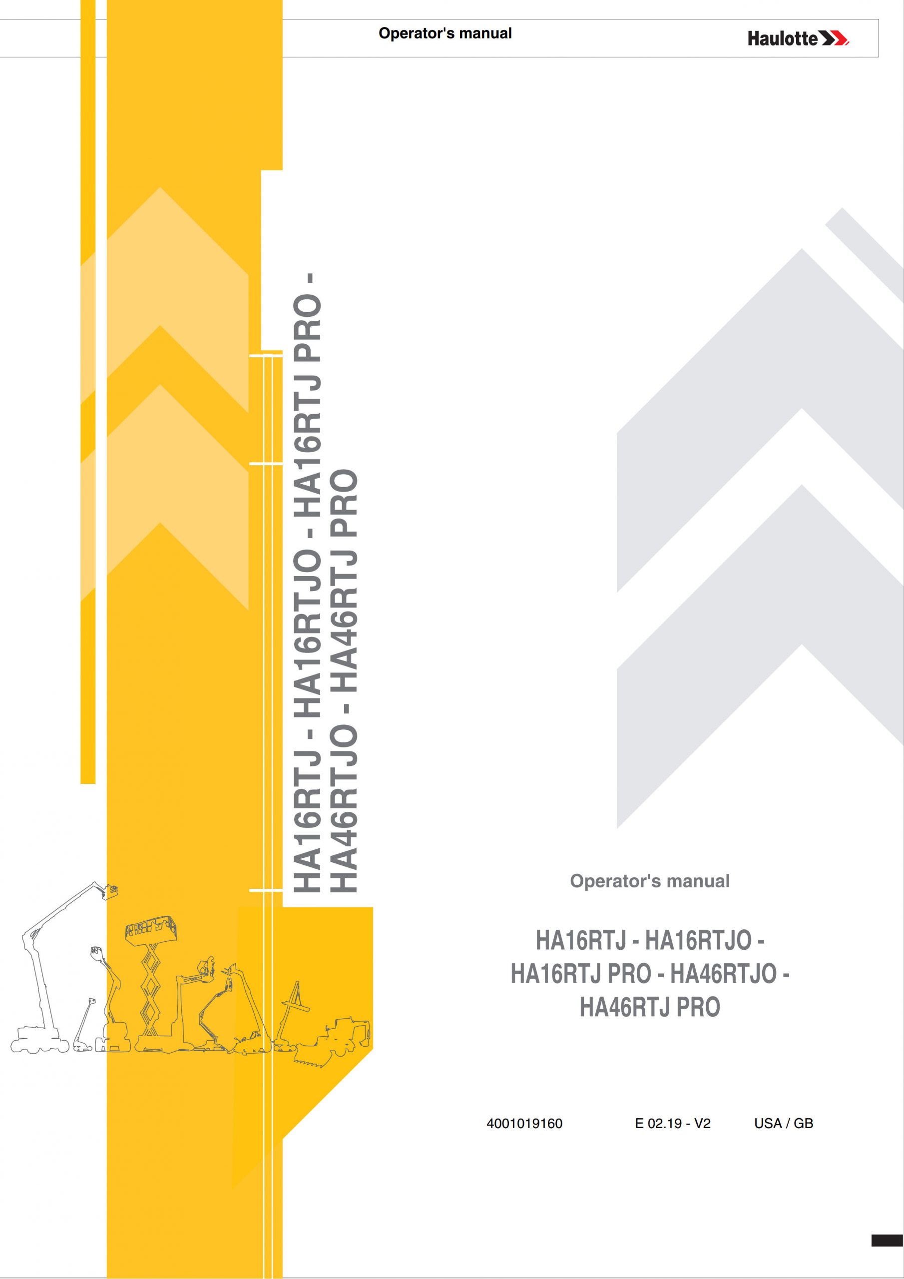 Haulotte Articulating Boom Lift HA16 HA46 RTJ O PRO Operators Manual 4001019160 02.2019 scaled