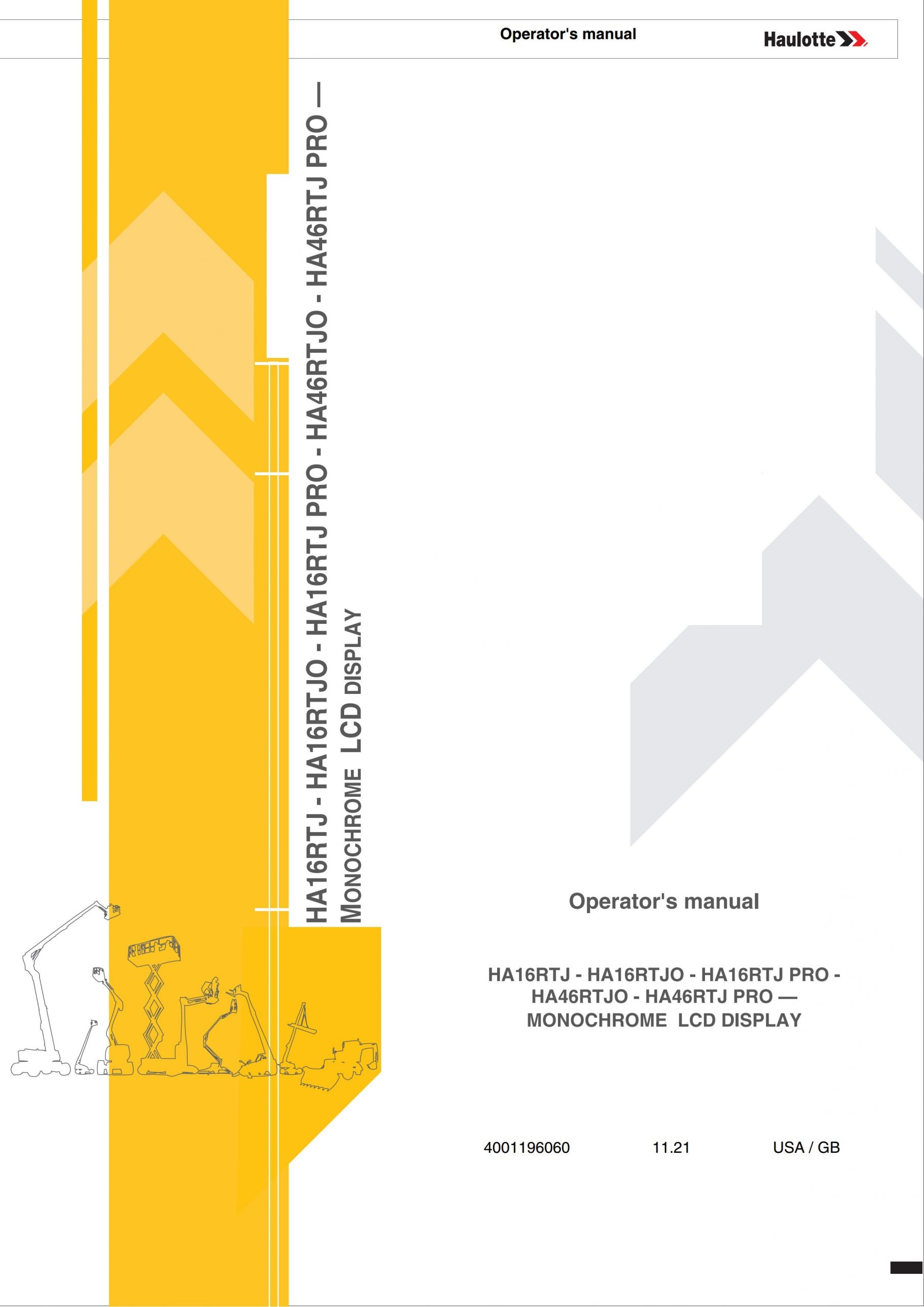 Haulotte Articulating Boom Lift HA16 HA46 RTJ O PRO Operators Manual 4001196060 10.2021 scaled