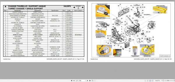 Haulotte Articulating Boom Lift HA20PX HA61JRT HA260PX HA80JRT Spare Parts Catalog 2420340850 01.2014 EN FR 1