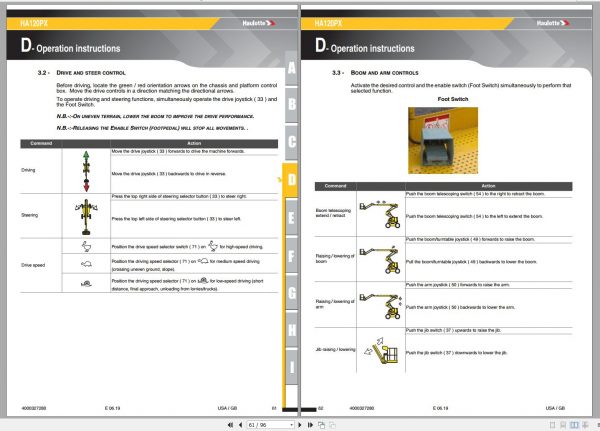 Haulotte Diesel Articulating Boom HA120PX Operators Manual 4000327280 06.2019 1