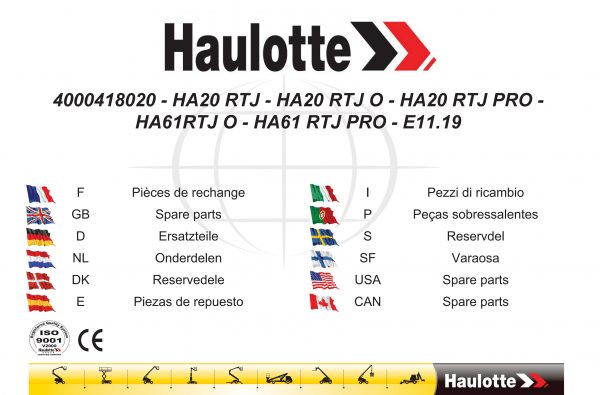Haulotte Diesel Articulating Boom HA20 HA61 RTJ O PRO Spare Parts Catalog 4000418020 11.2019 EN FR scaled