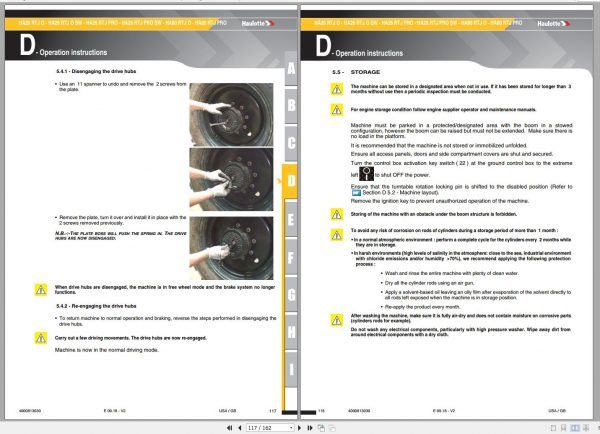 Haulotte Diesel Articulating Boom HA26 HA80 RTJ O PRO SW Operators Manual 4000813030 09.2018 1