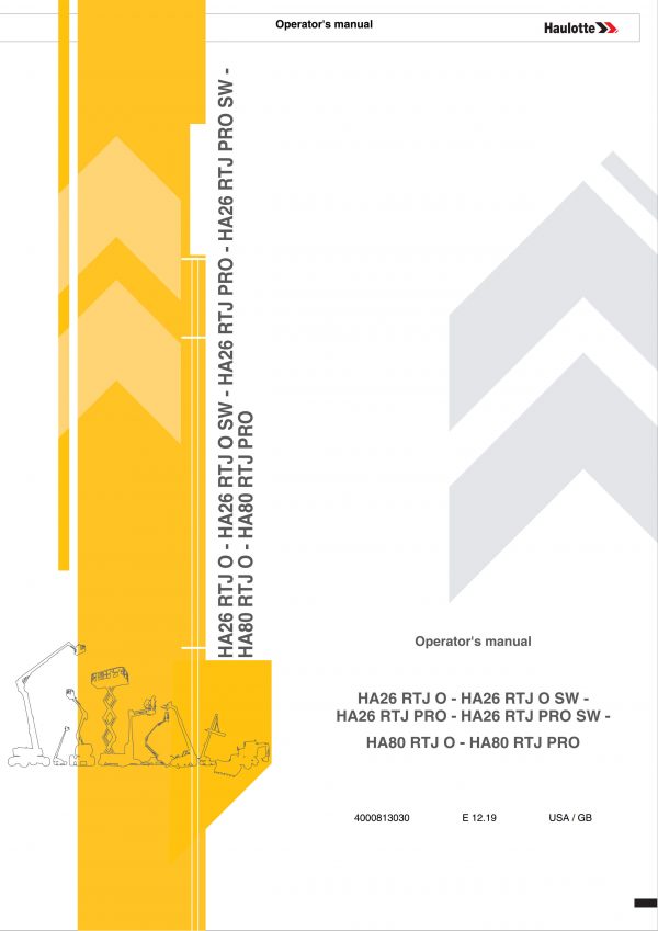 Haulotte Diesel Articulating Boom HA26 HA80 RTJ O PRO SW Operators Manual 4000813030 12.2019 scaled