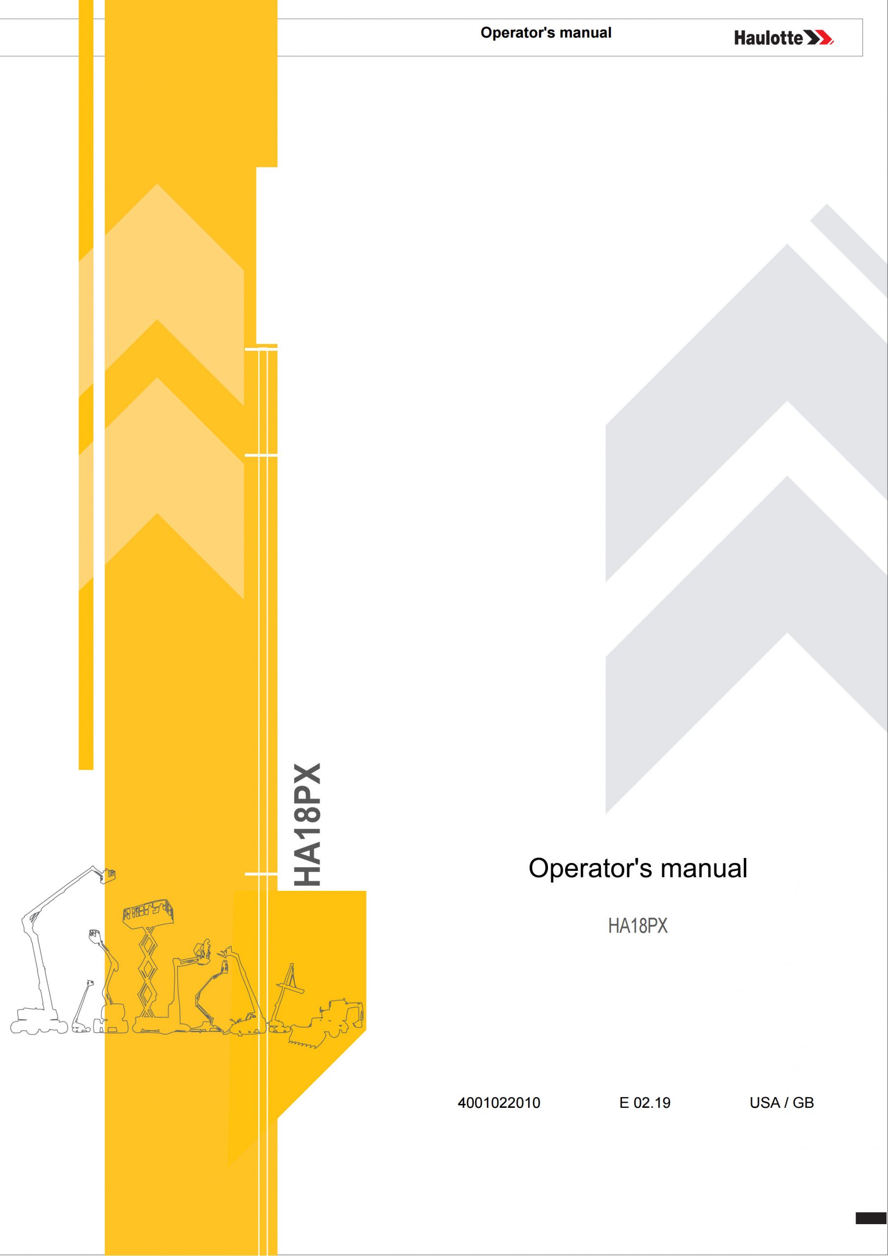 Haulotte Diesel Boom Lift HA18PX Operators Manual 4001022010 02.2019 scaled