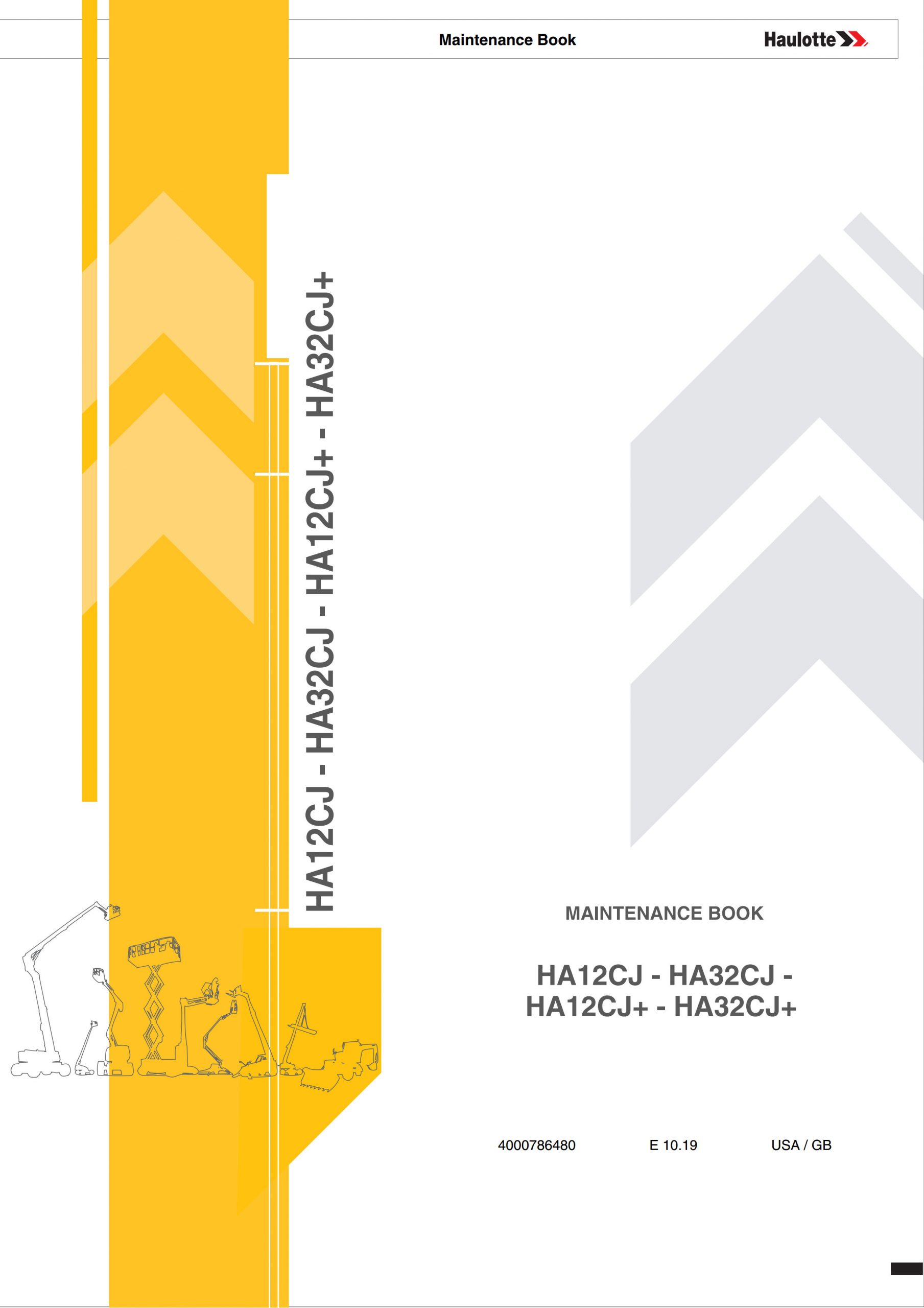Haulotte Electric Articulating Boom HA12CJ HA32CJ HA12CJ HA32CJ Maintenance Book 4000786480 10.2019 scaled
