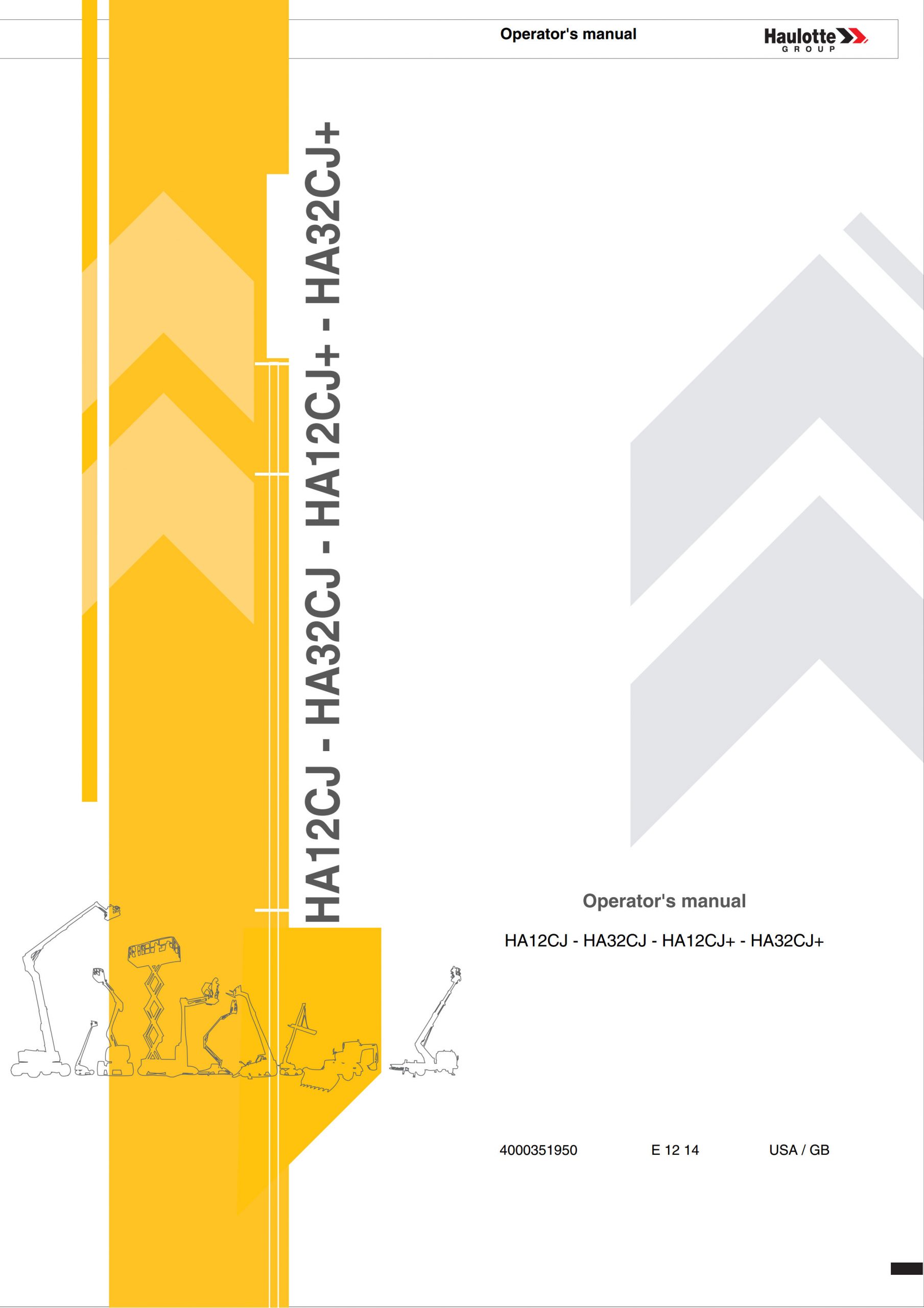 Haulotte Electric Articulating Boom HA12CJ HA32CJ HA12CJ HA32CJ Operators Manual 4000351950 12.2014 scaled