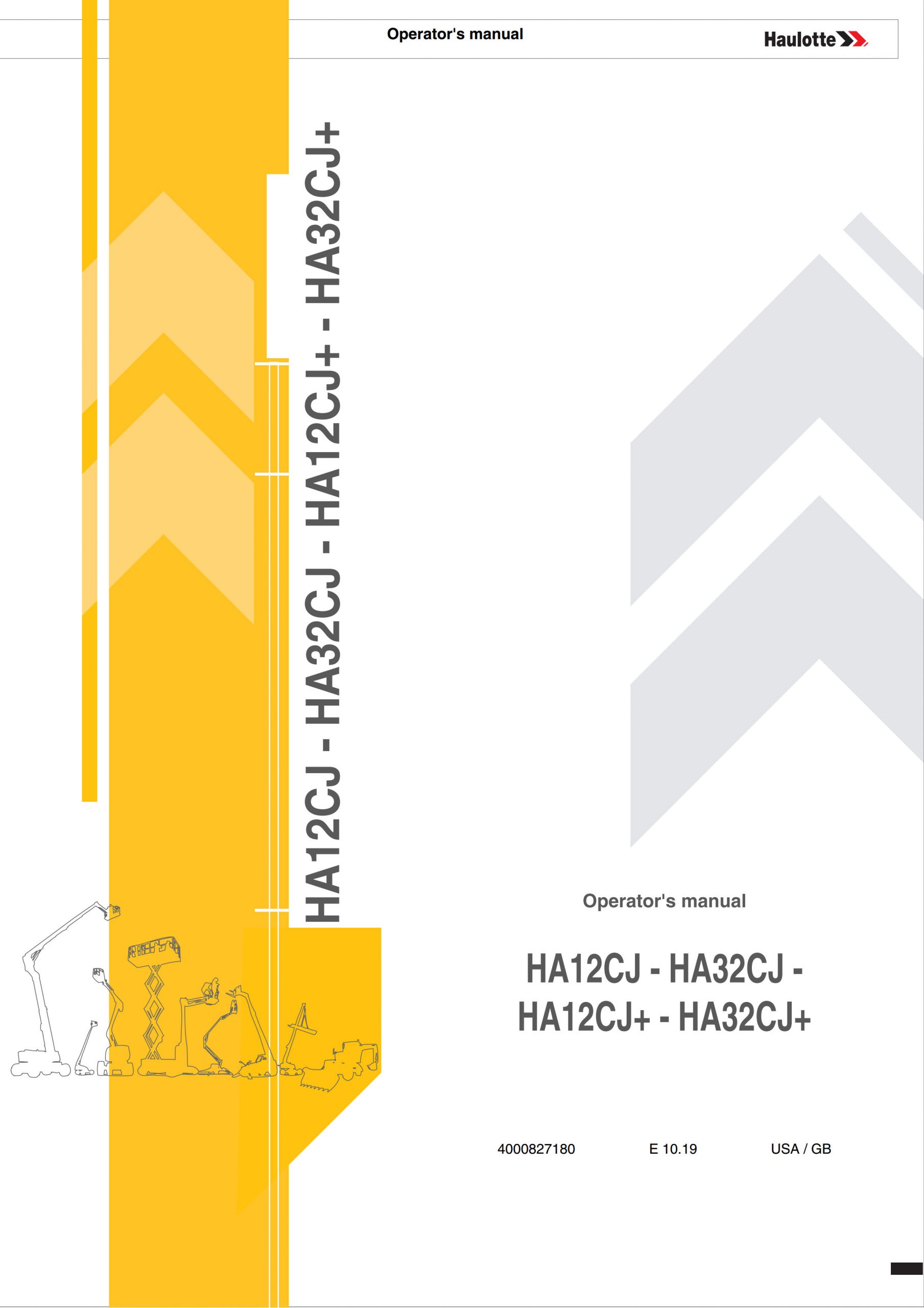 Haulotte Electric Articulating Boom HA12CJ HA32CJ HA12CJ HA32CJ Operators Manual 4000827180 10.2019 scaled