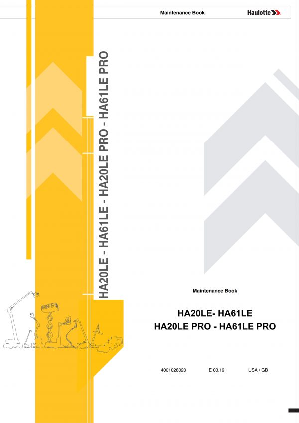 Haulotte Electric Articulating Boom HA20 HA61 LE PRO Maintenance Book 4001028020 03.2019 scaled