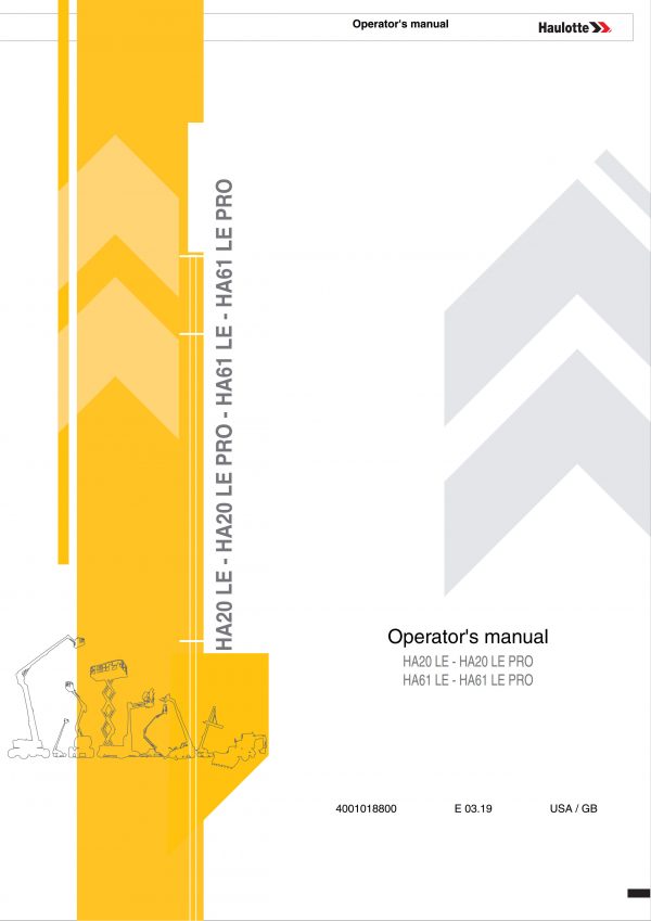 Haulotte Electric Articulating Boom HA20 HA61 LE PRO Operators Manual 4001018800 03.2019 scaled