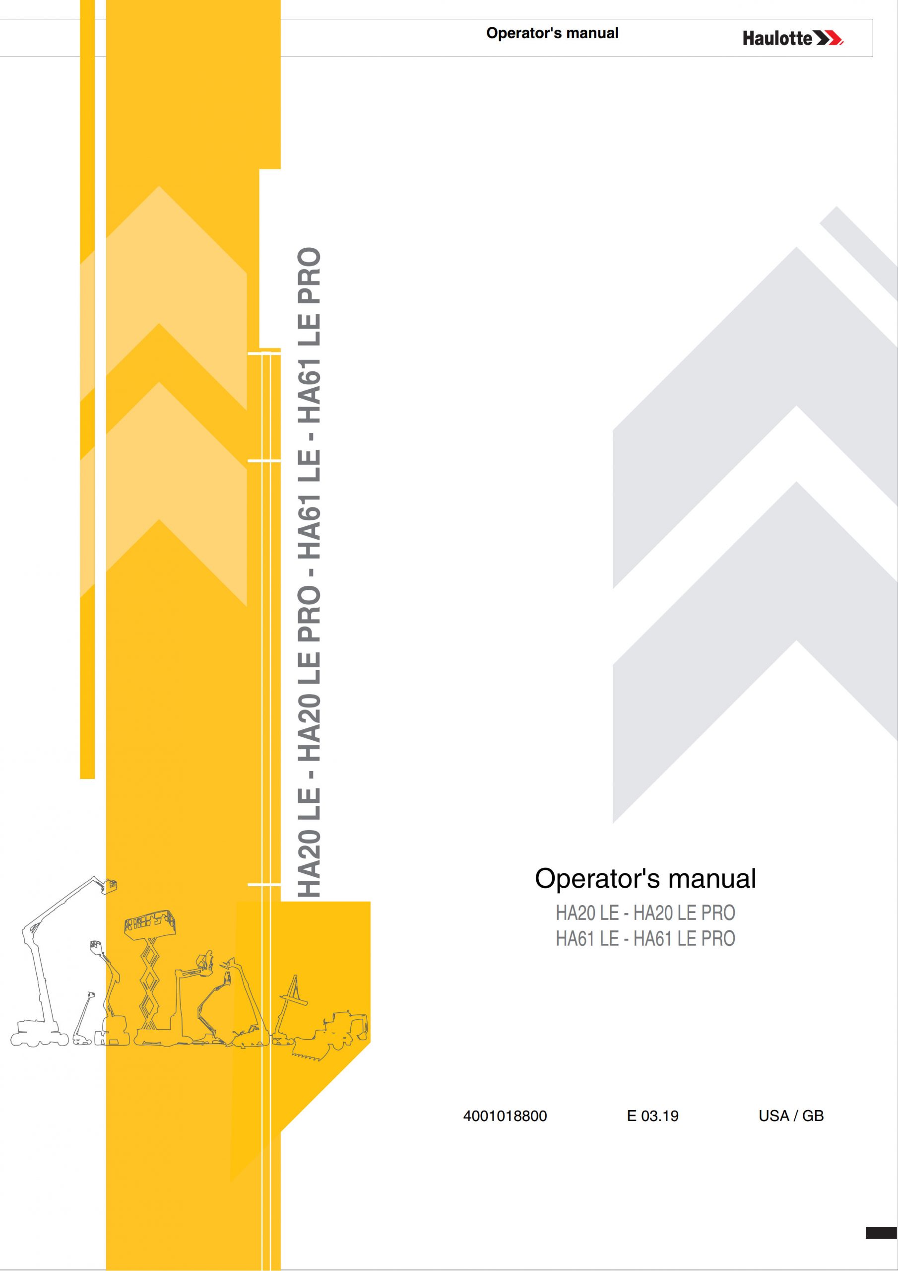 Haulotte Electric Articulating Boom HA20 HA61 LE PRO Operators Manual 4001018800 03.2019 scaled