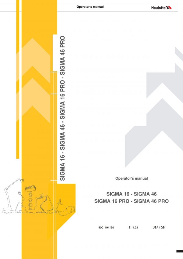 Haulotte Electric Articulating Boom Sigma 16 46 PRO Operators Manual 4001104160 10.2021 scaled