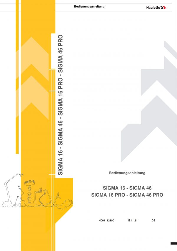Haulotte Electric Articulating Boom Sigma 16 46 PRO Operators Manual 4001112190 10.2021 DE scaled
