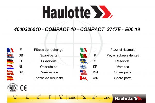 Haulotte Electric Scissor Lift Compact 10 2747E Spare Parts Catalog 4000326510 06.2019 EN FR scaled