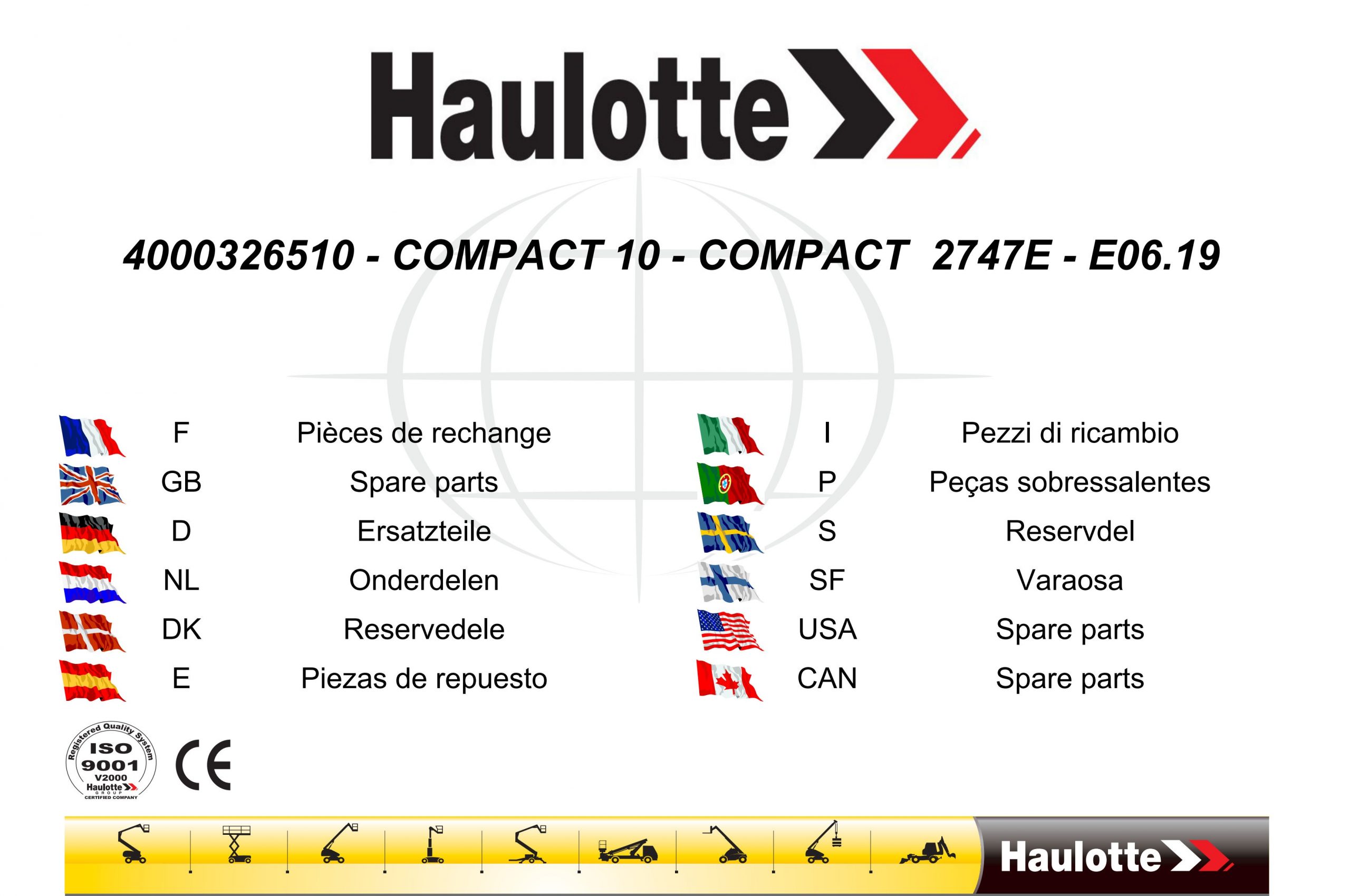 Haulotte Electric Scissor Lift Compact 10 2747E Spare Parts Catalog 4000326510 06.2019 EN FR scaled