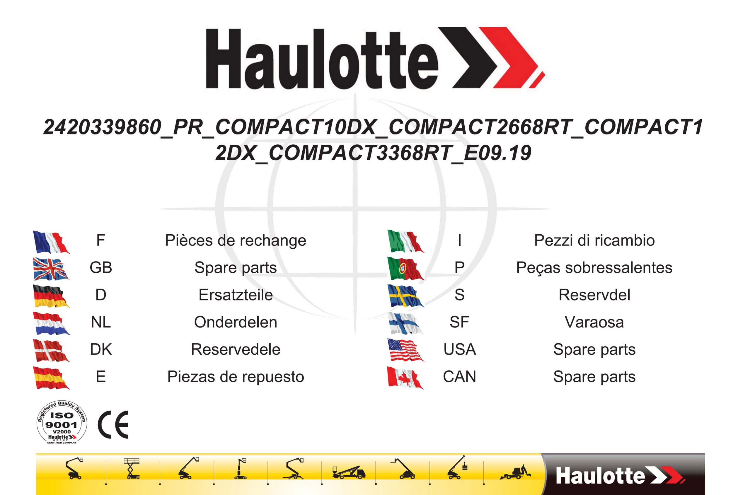 Haulotte Electric Scissor Lift Compact 10DX 2668RT 12DX 3368RT Spare Parts Catalog 2420339860 09.2019 EN FR scaled