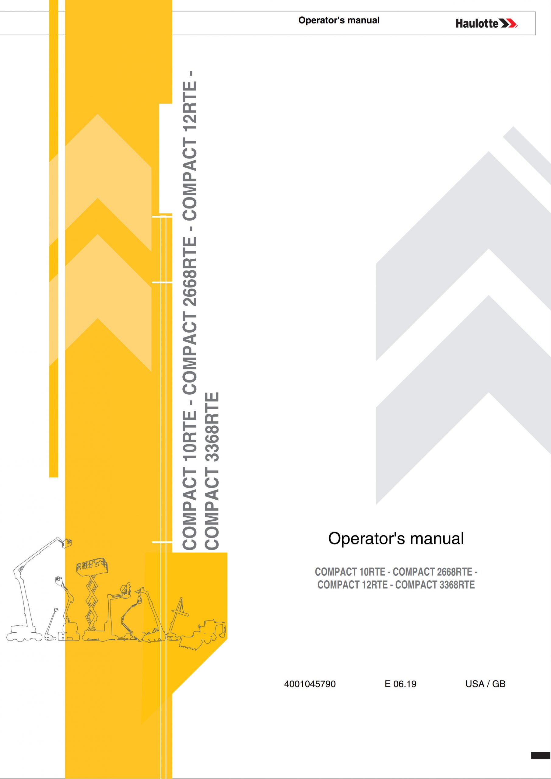 Haulotte Electric Scissor Lift Compact 10RTE 2668RTE 12RTE 3368RTE Operators Manual 4001045790 06.2019 scaled